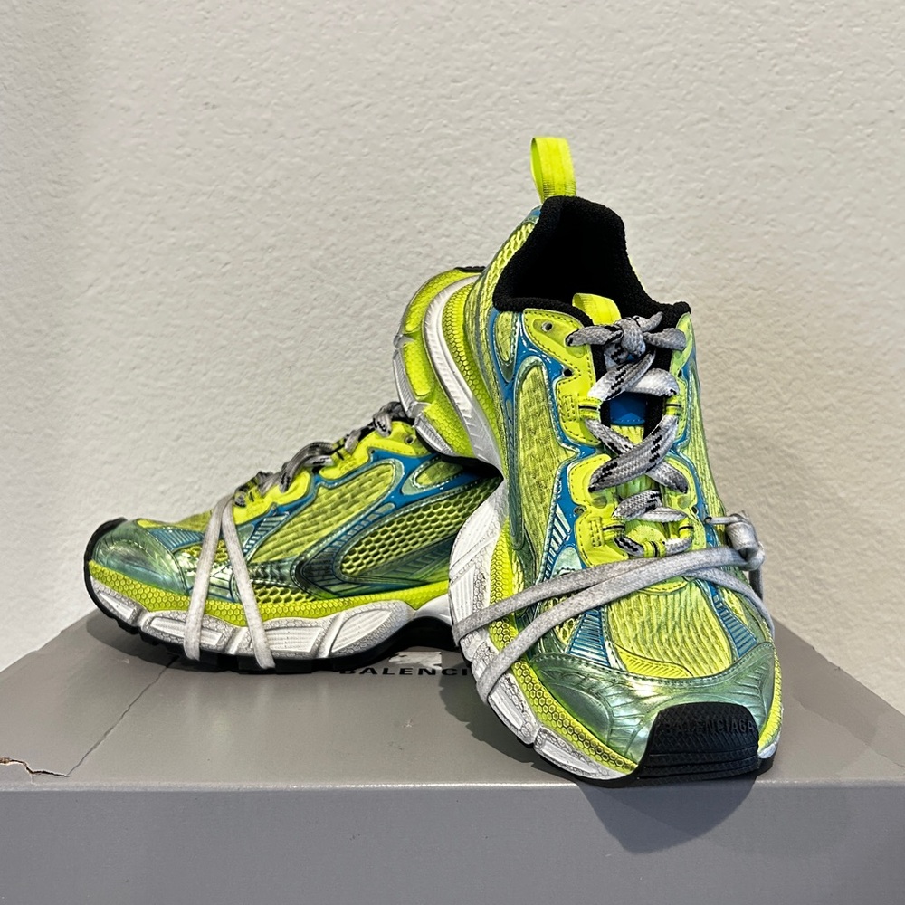 Balenciaga Women 3XL Sneakers in Fluorescent Yellow/Blue, Size 38, New in Box